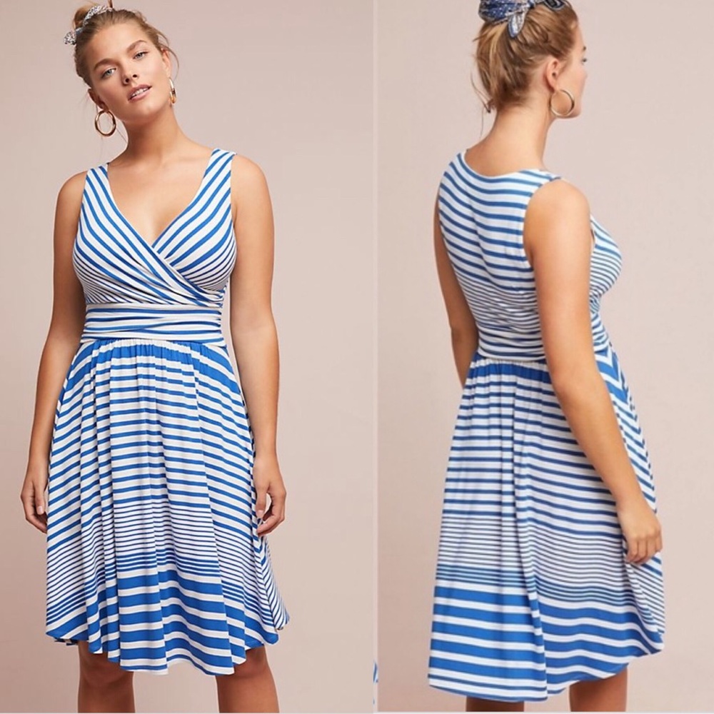 Anthro Maeve Kythira Striped Dress NWOT